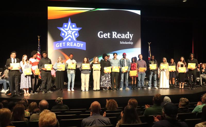 Students receiving the Get Ready Scholarship awards